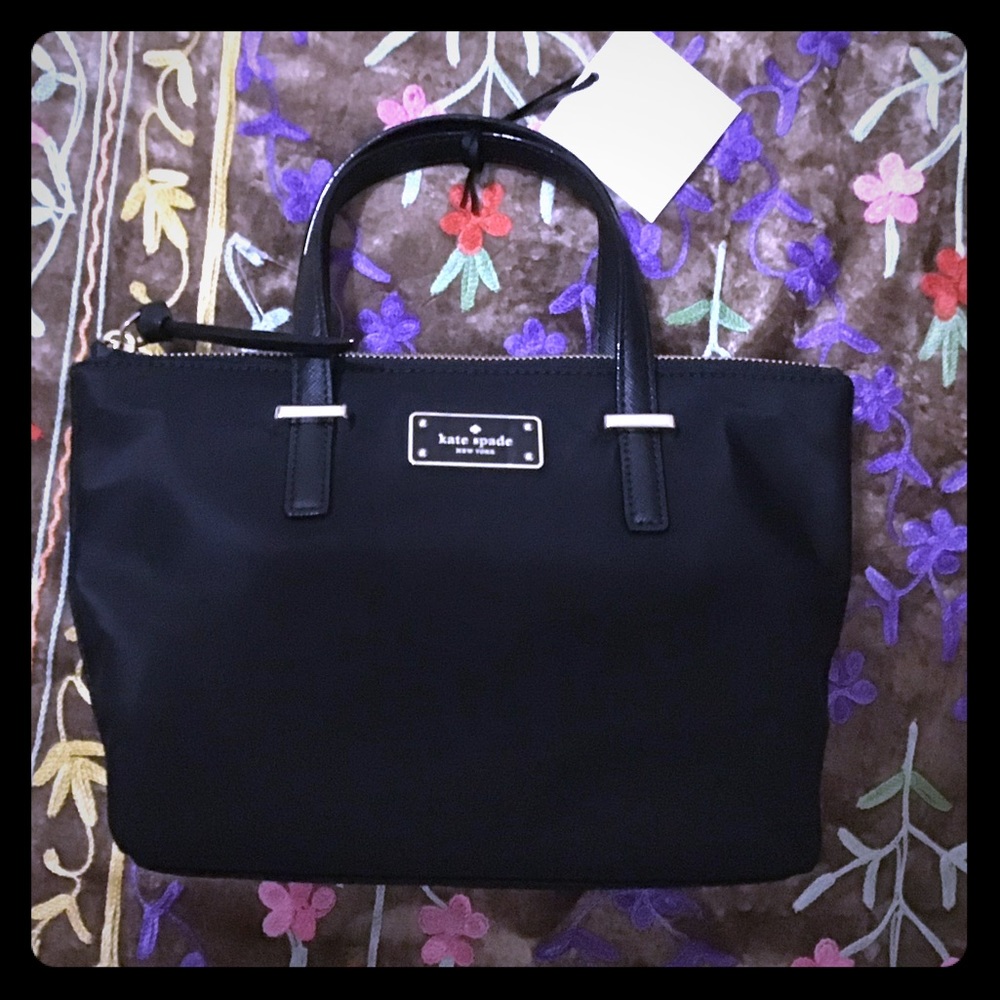 Mini Kate spade black nylon handbag.